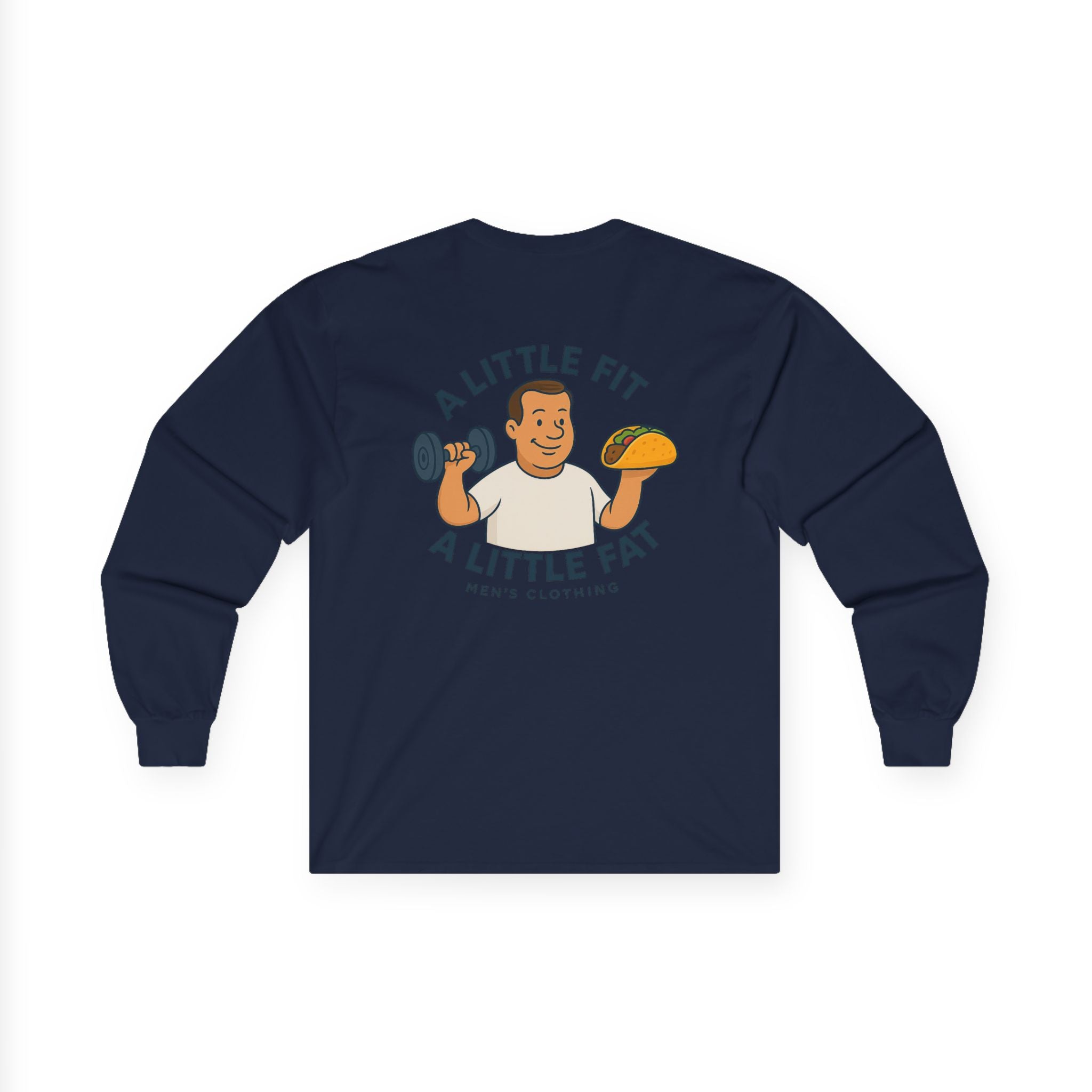 Funny Gym Tee Long Sleeve Little Fit, Little Fat