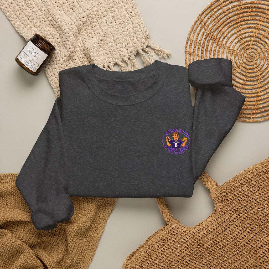 Crewneck Sweatshirt — “A Little Fit A Little Fat” Football Fan Graphic
