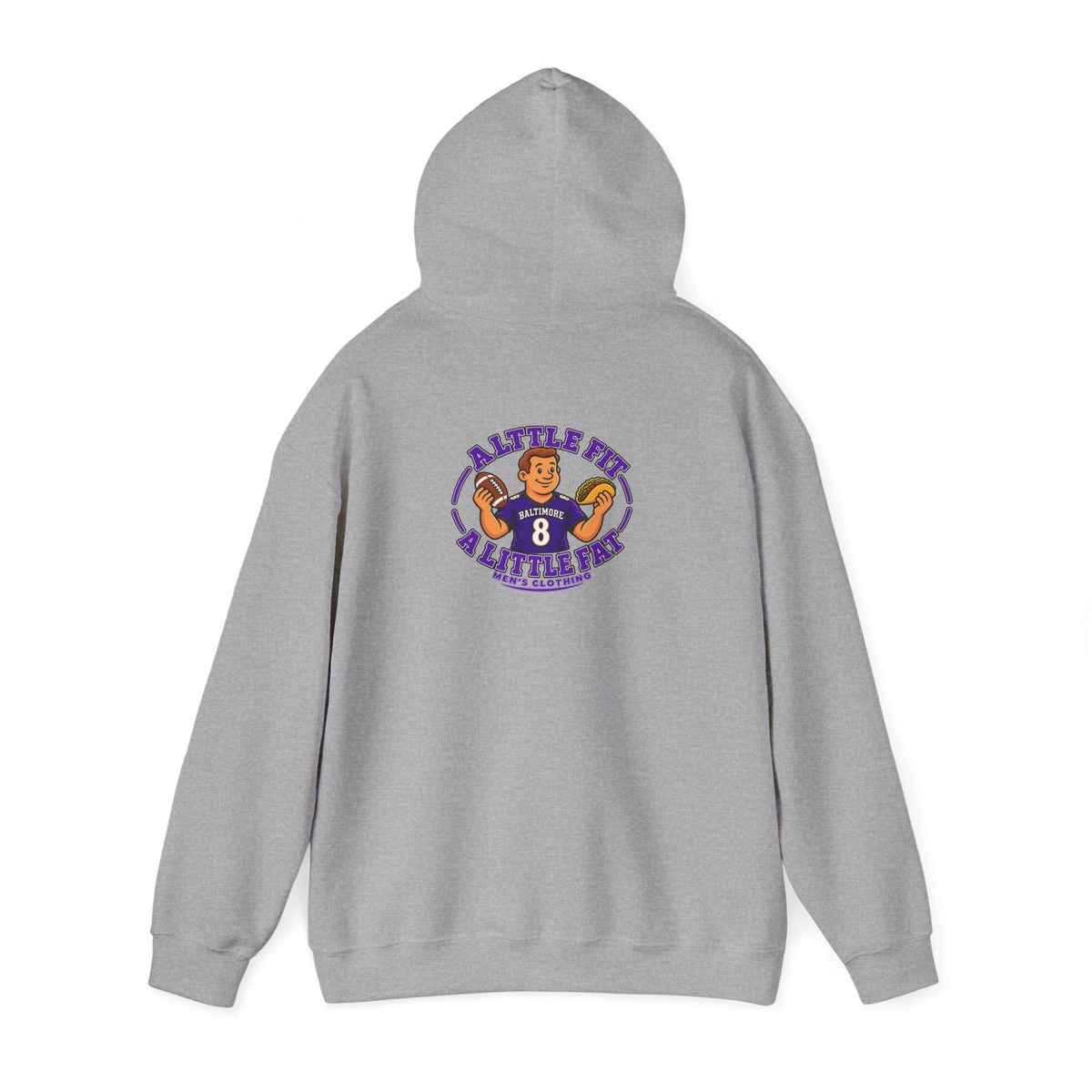Football Hoodie — "A Little Fit A Little Fat" Game Day Graphic