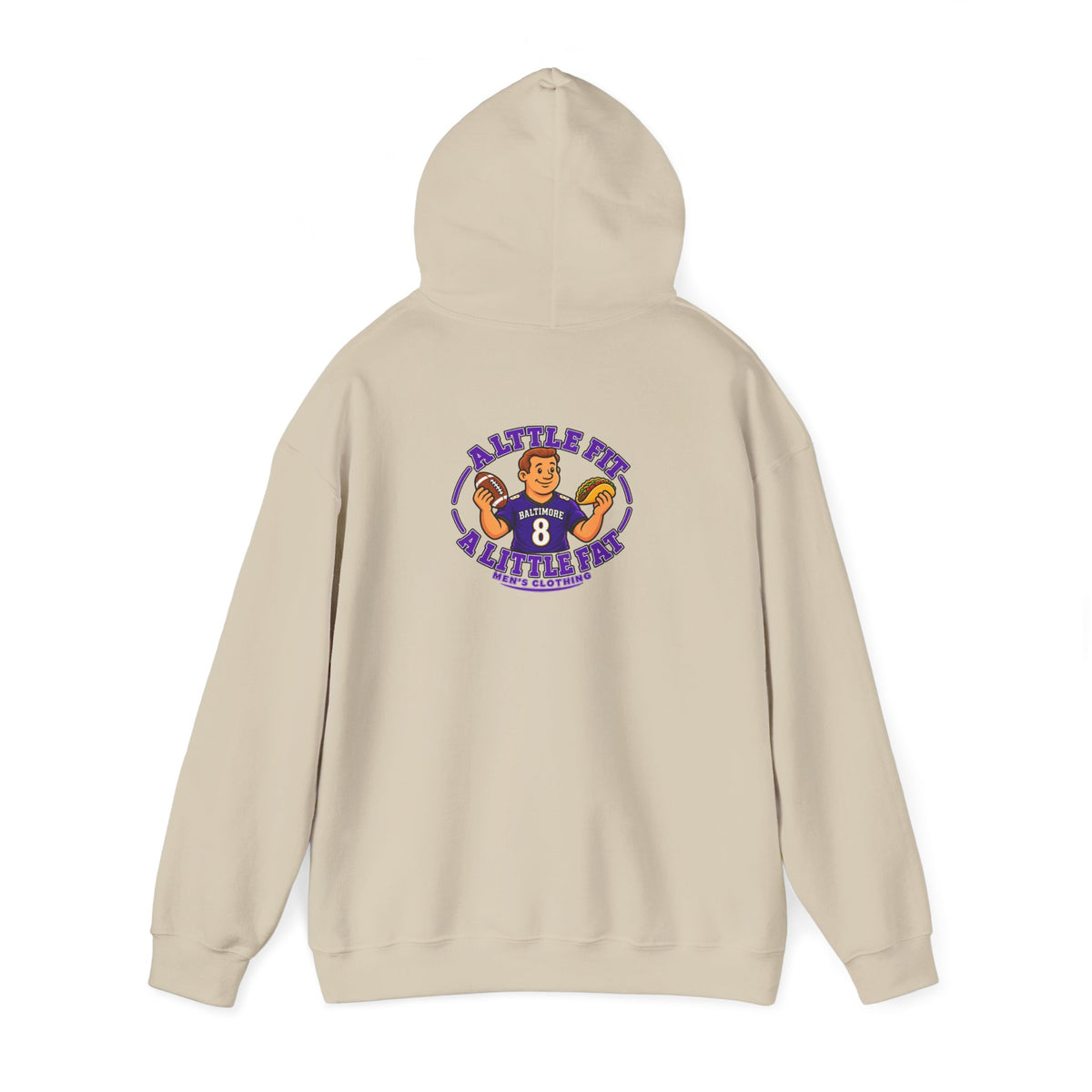 Football Hoodie — "A Little Fit A Little Fat" Game Day Graphic