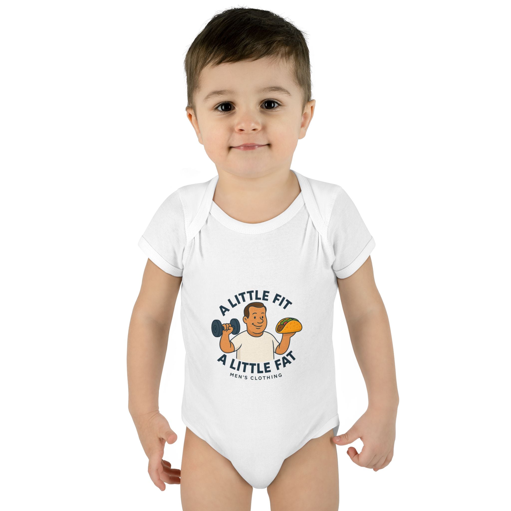 Infant Baby Bodysuit - A Little Fit A Little Fat, Cute Baby Gift, Funny Infant Clothes, Baby Shower Present, Newborn Outfit