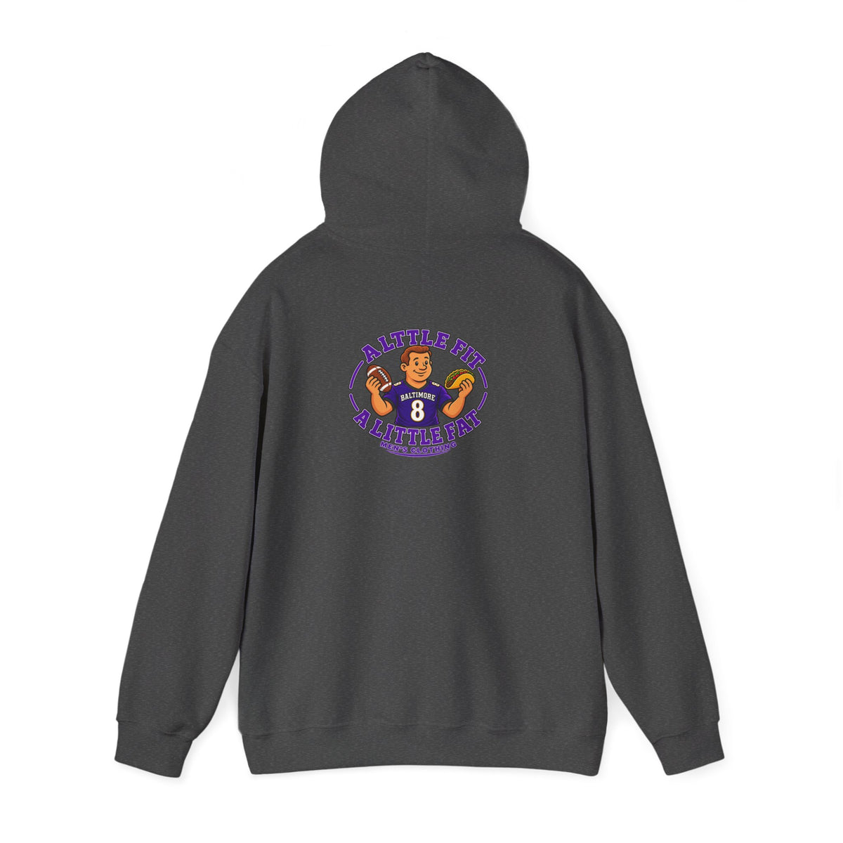 Football Hoodie — "A Little Fit A Little Fat" Game Day Graphic