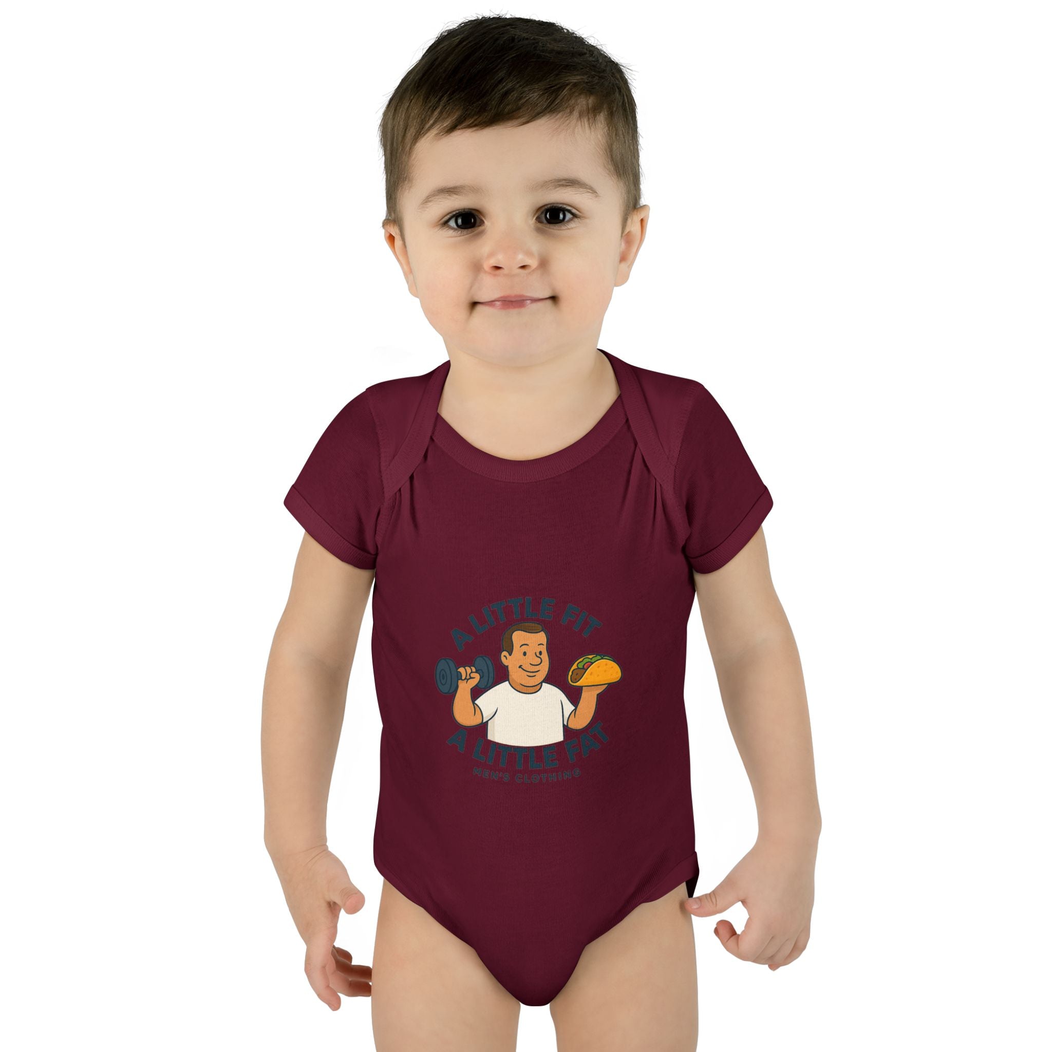Infant Baby Bodysuit - A Little Fit A Little Fat, Cute Baby Gift, Funny Infant Clothes, Baby Shower Present, Newborn Outfit