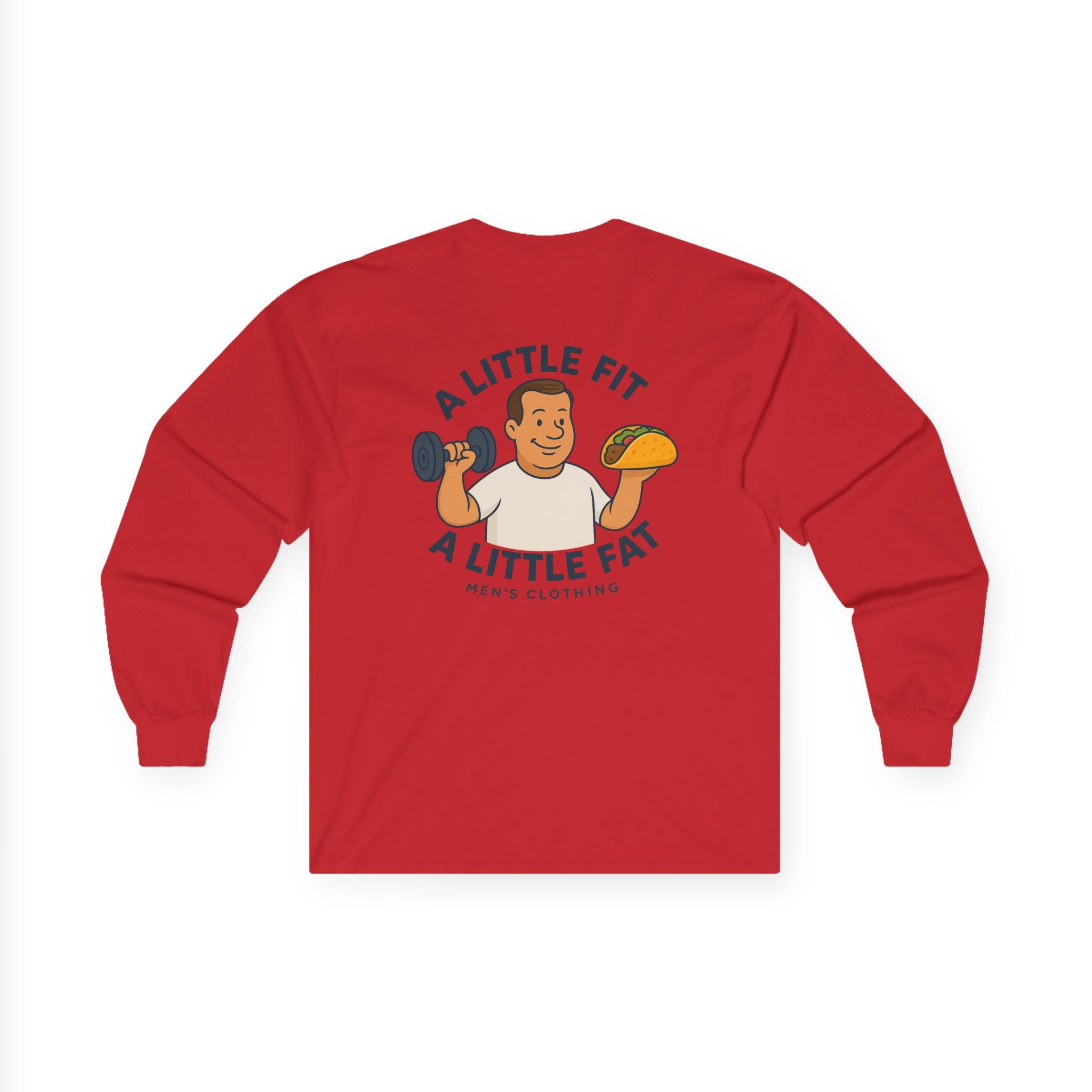 Funny Gym Tee Long Sleeve Little Fit, Little Fat