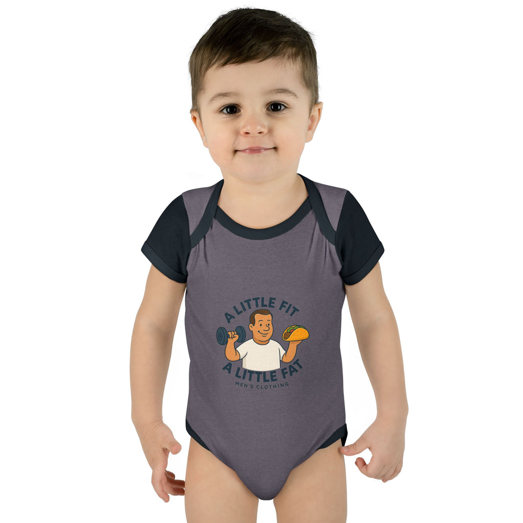Infant Baby Bodysuit - A Little Fit A Little Fat, Cute Baby Gift, Funny Infant Clothes, Baby Shower Present, Newborn Outfit