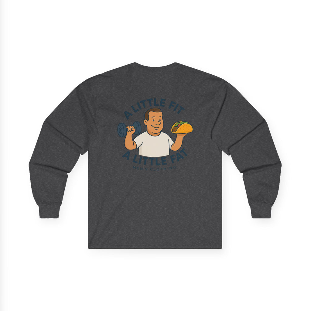 Funny Gym Tee Long Sleeve Little Fit, Little Fat