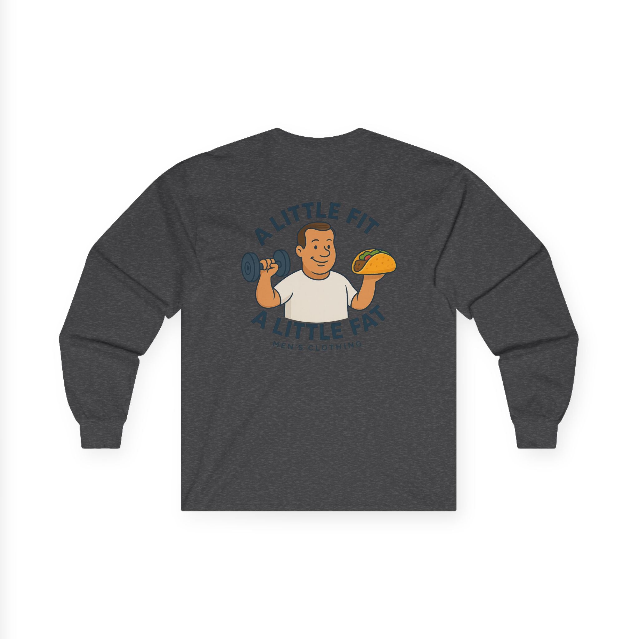 Funny Gym Tee Long Sleeve Little Fit, Little Fat