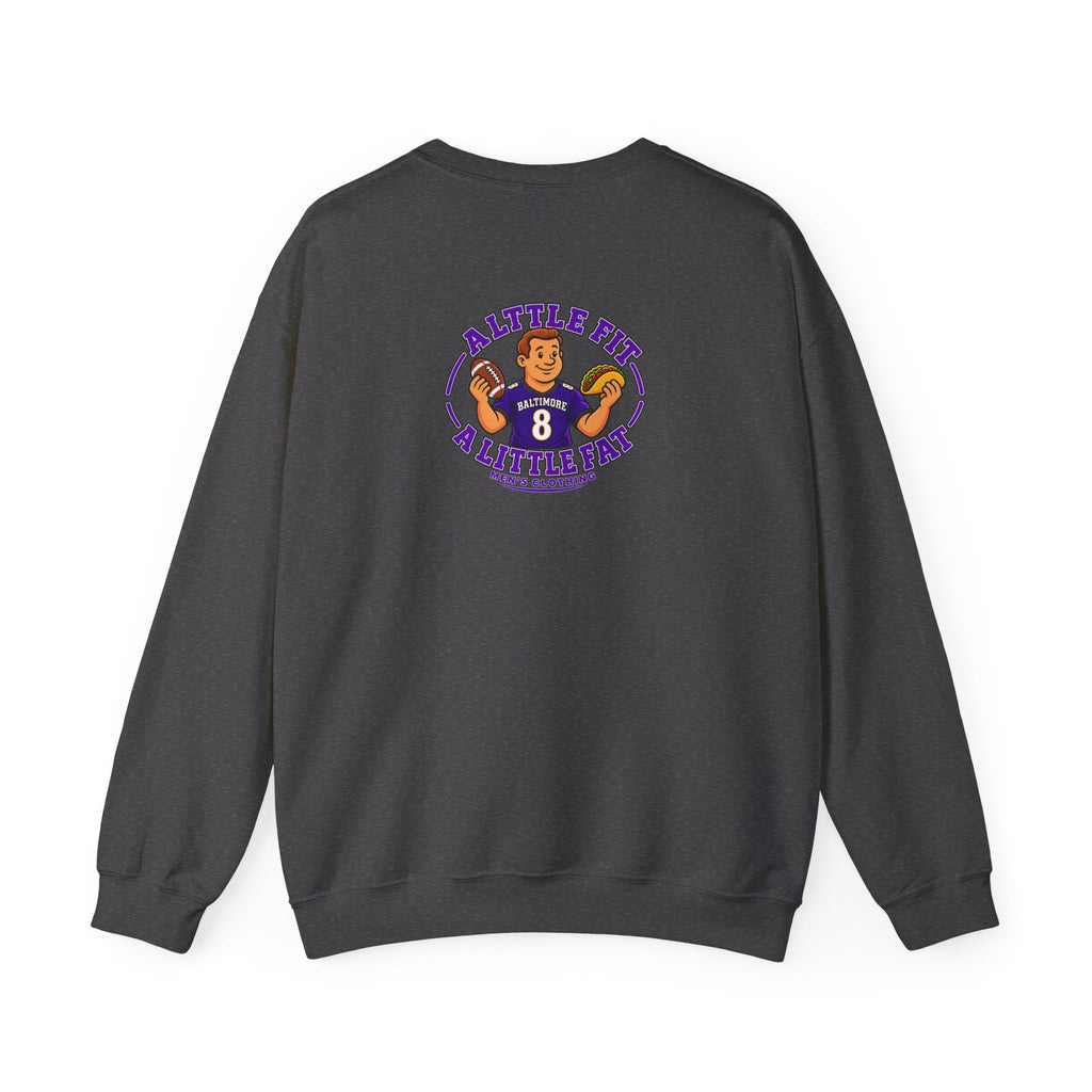 Crewneck Sweatshirt — “A Little Fit A Little Fat” Football Fan Graphic