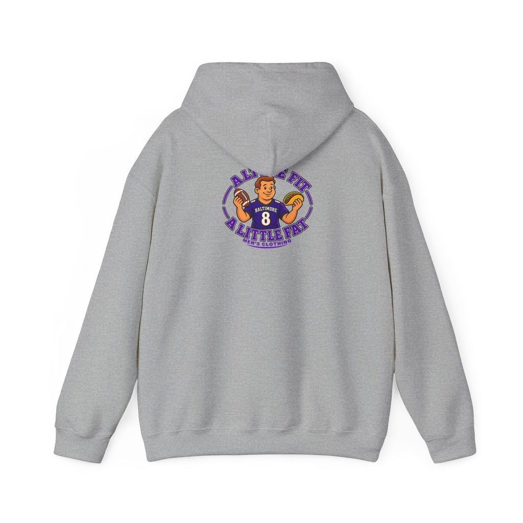 Football Hoodie — "A Little Fit A Little Fat" Game Day Graphic