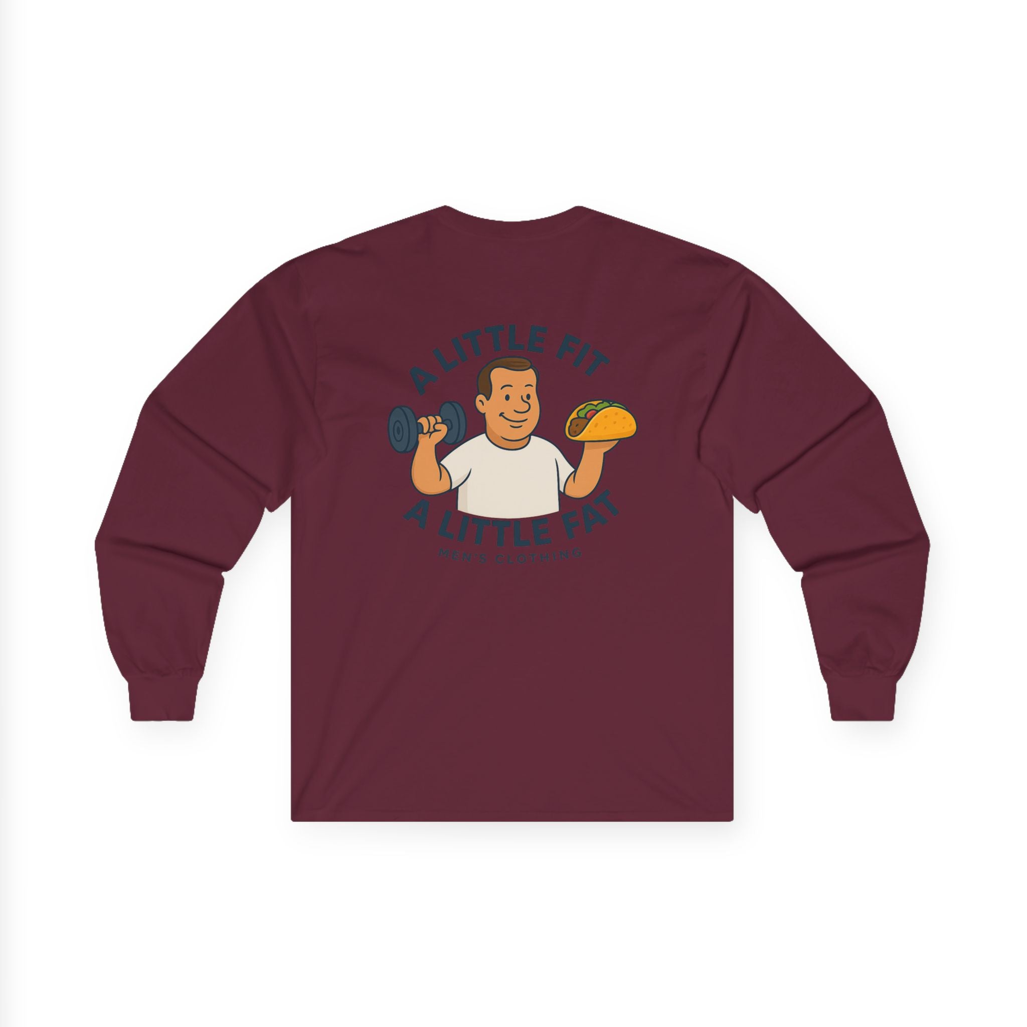 Funny Gym Tee Long Sleeve Little Fit, Little Fat