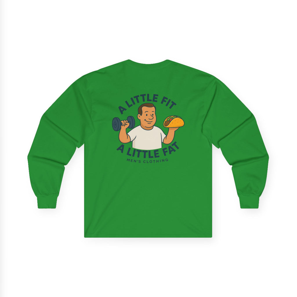 Funny Gym Tee Long Sleeve Little Fit, Little Fat