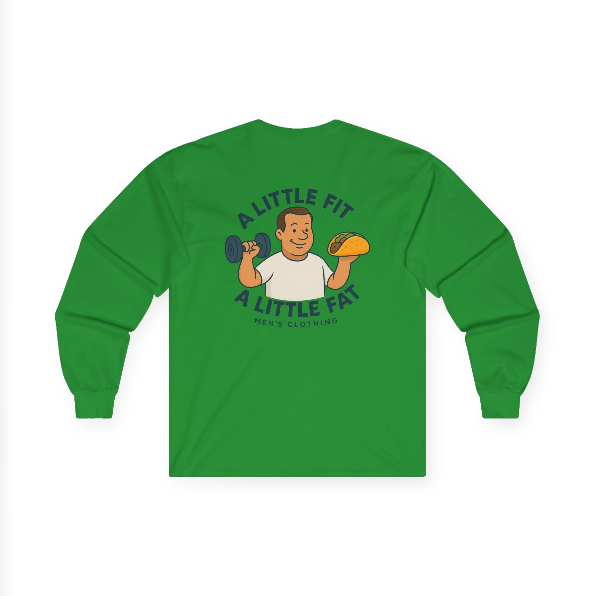 Funny Gym Tee Long Sleeve Little Fit, Little Fat