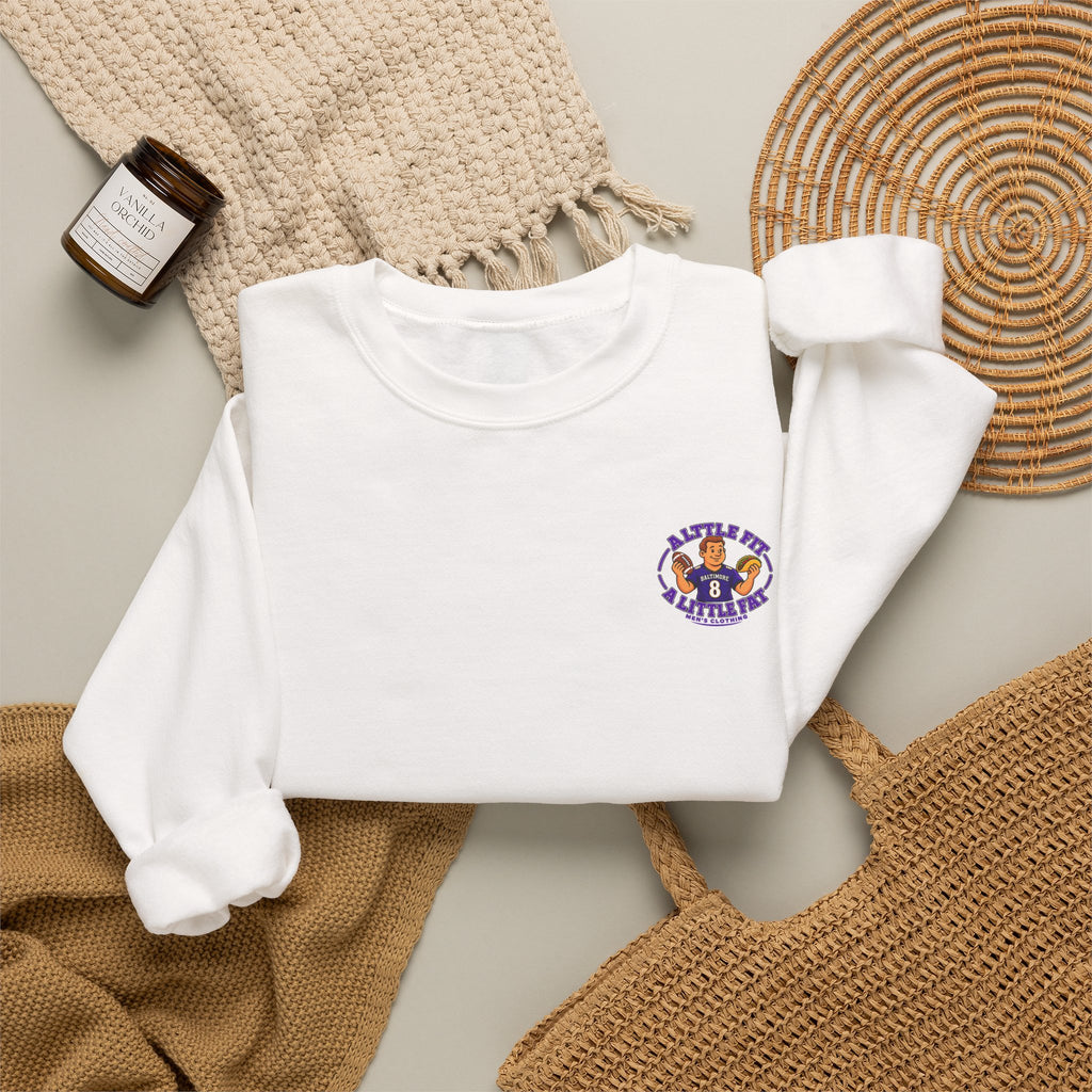 Crewneck Sweatshirt — “A Little Fit A Little Fat” Football Fan Graphic