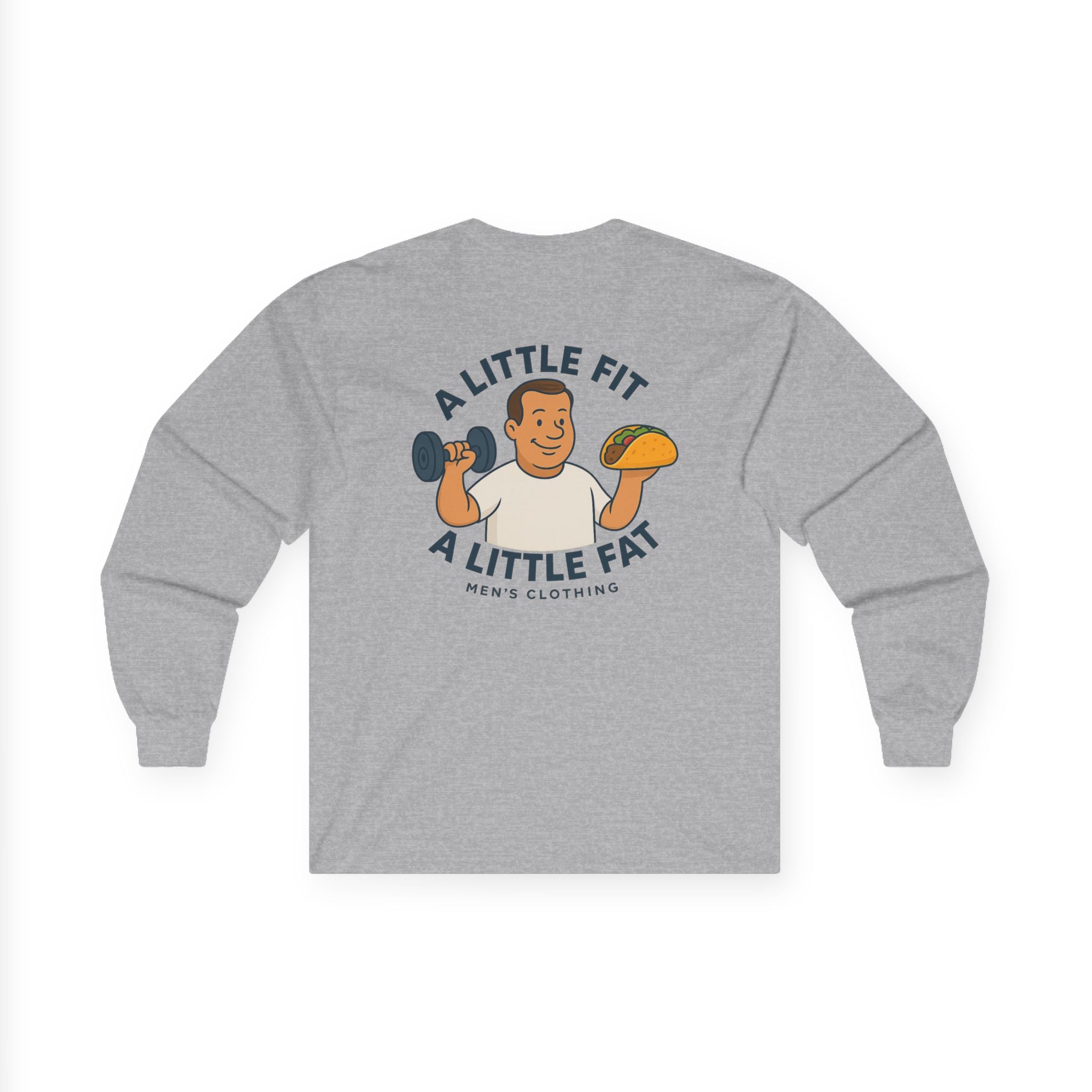 Funny Gym Tee Long Sleeve Little Fit, Little Fat