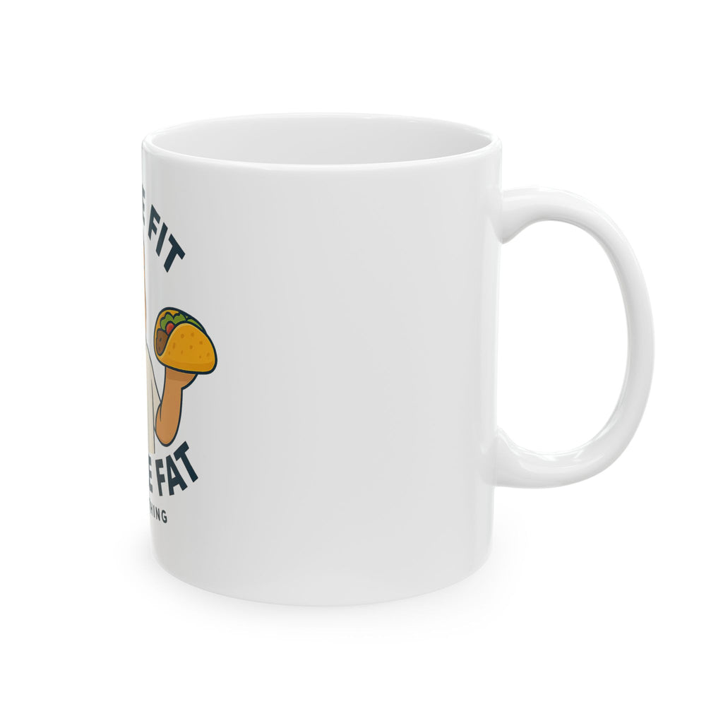 Funny Gym Mug - A Little Fit A Little Fat, Workout Coffee Cup, Fitness Gifts, Humor Mug for Men, Motivational Mugs