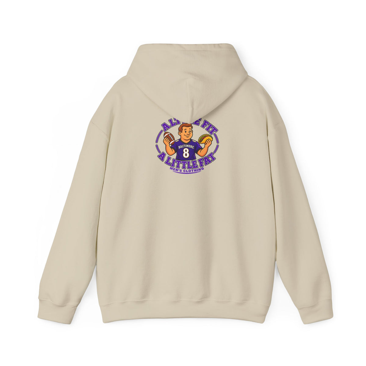 Football Hoodie — "A Little Fit A Little Fat" Game Day Graphic