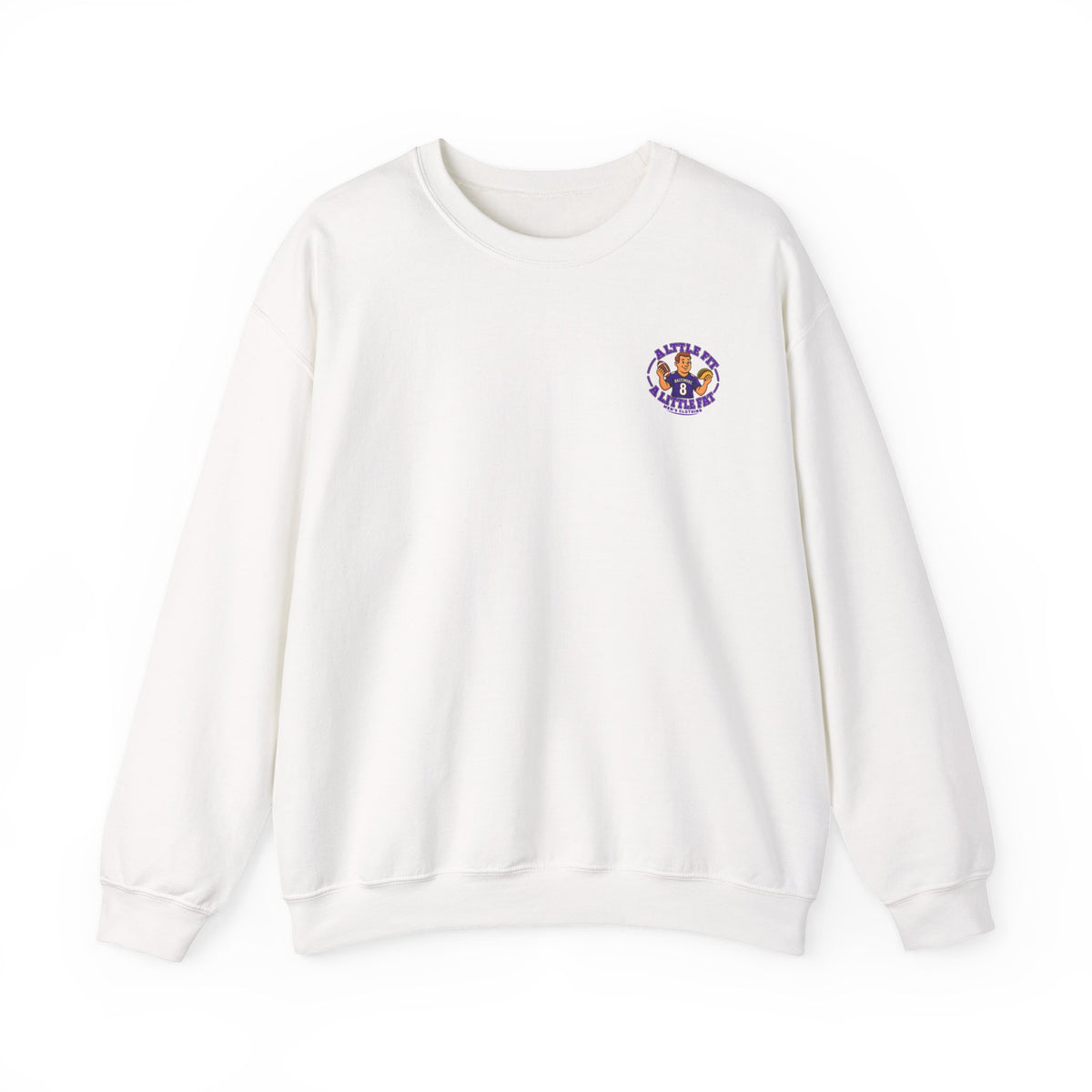 Crewneck Sweatshirt — “A Little Fit A Little Fat” Football Fan Graphic