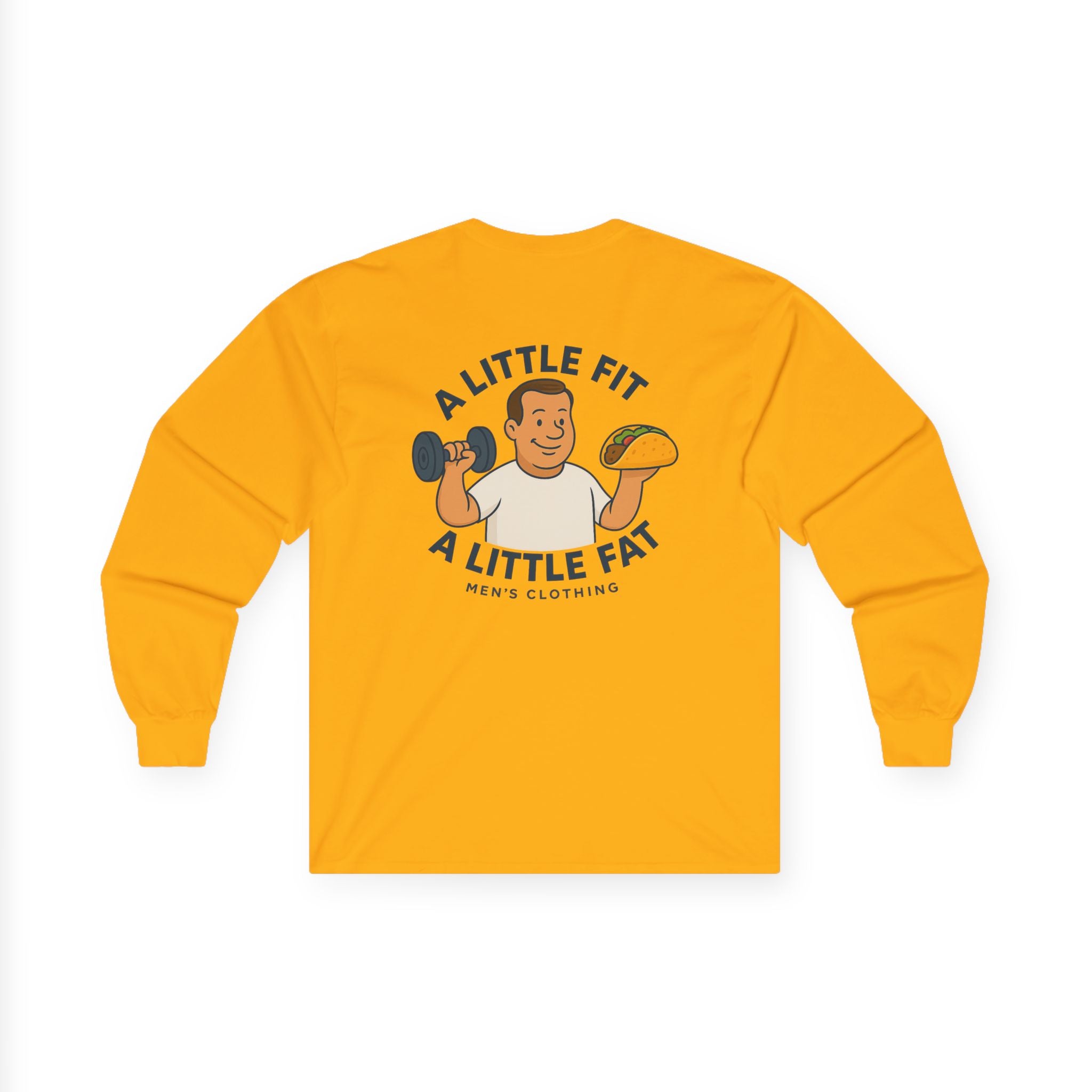 Funny Gym Tee Long Sleeve Little Fit, Little Fat