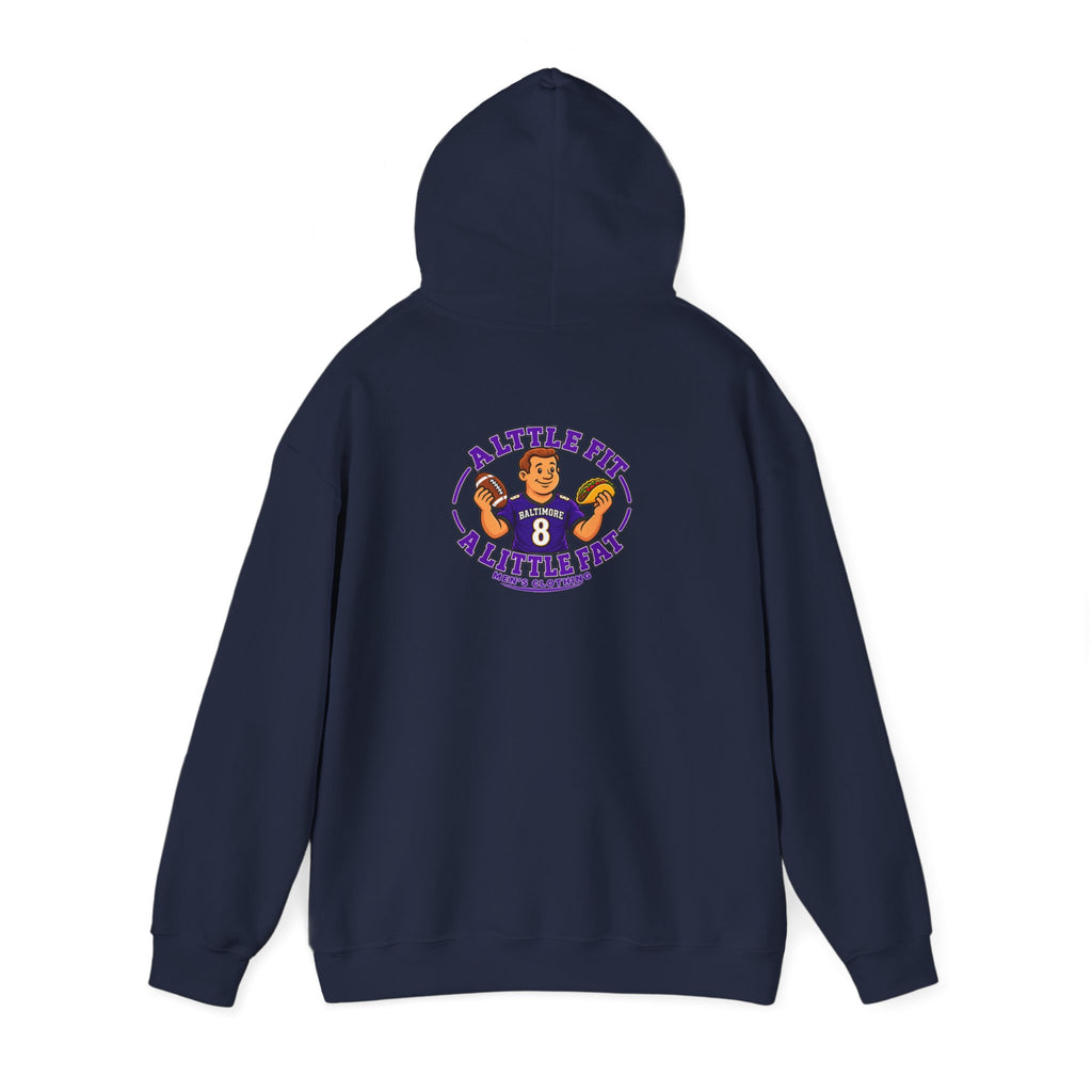 Football Hoodie — "A Little Fit A Little Fat" Game Day Graphic