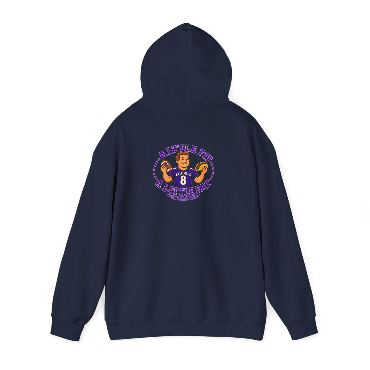 Football Hoodie — "A Little Fit A Little Fat" Game Day Graphic