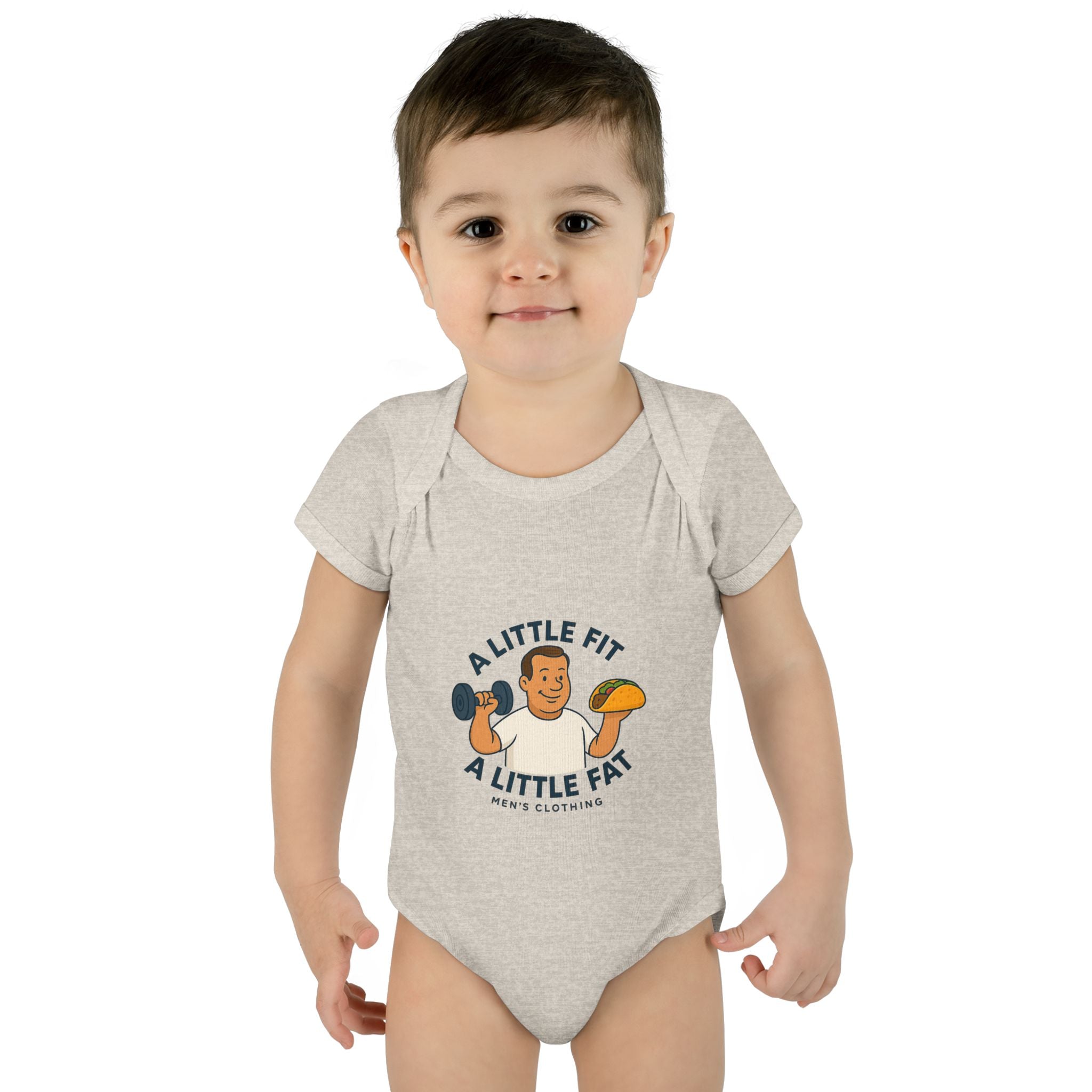 Infant Baby Bodysuit - A Little Fit A Little Fat, Cute Baby Gift, Funny Infant Clothes, Baby Shower Present, Newborn Outfit