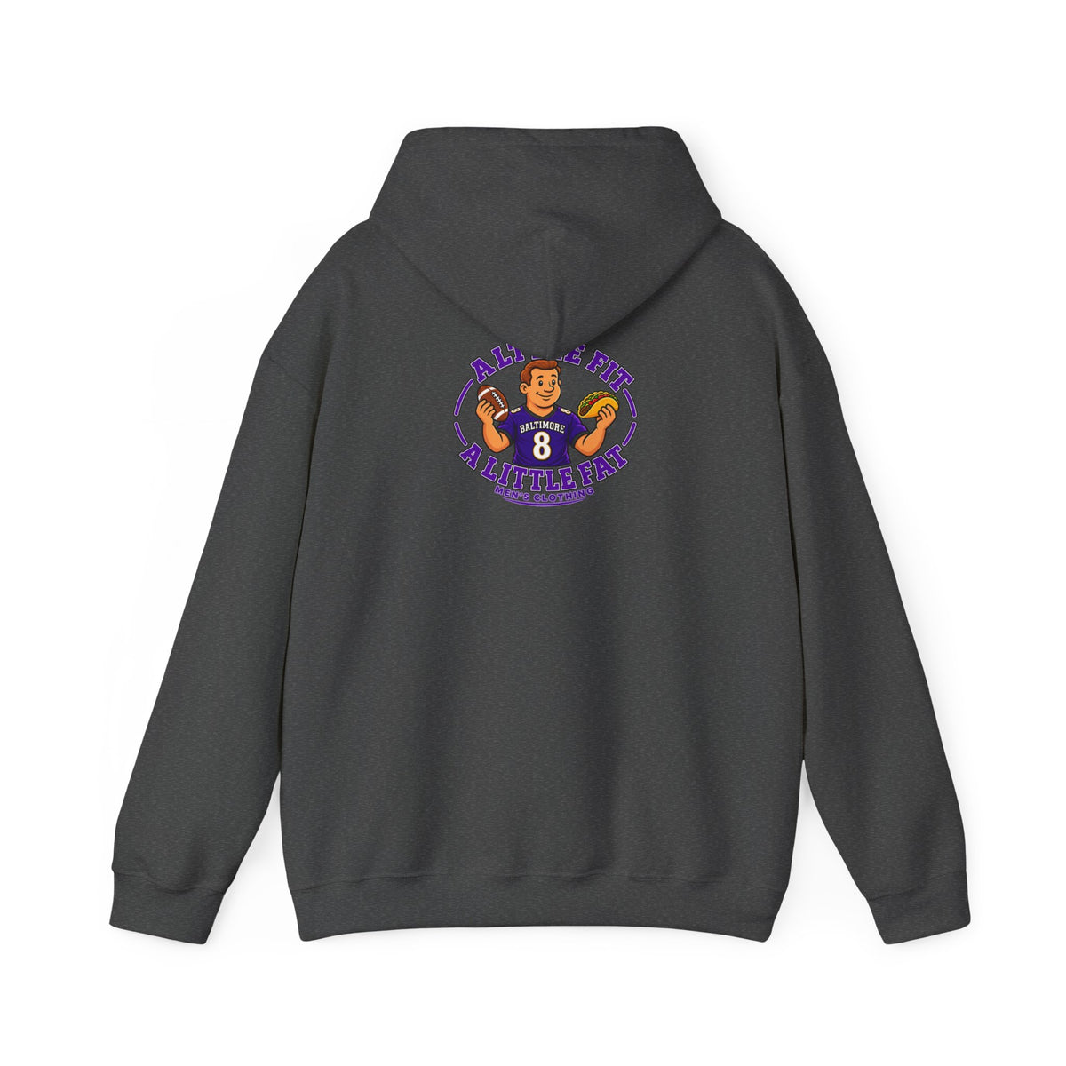 Football Hoodie — "A Little Fit A Little Fat" Game Day Graphic