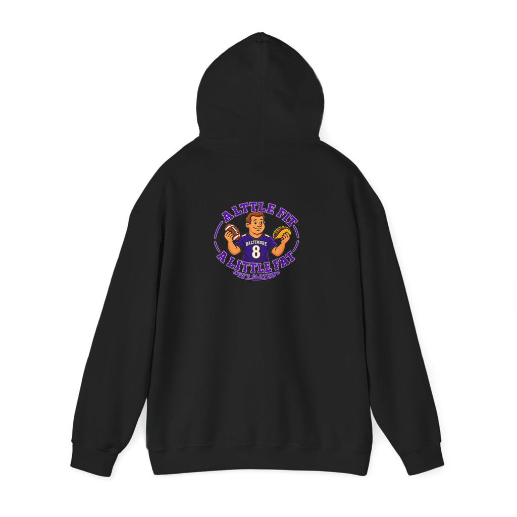 Football Hoodie — "A Little Fit A Little Fat" Game Day Graphic