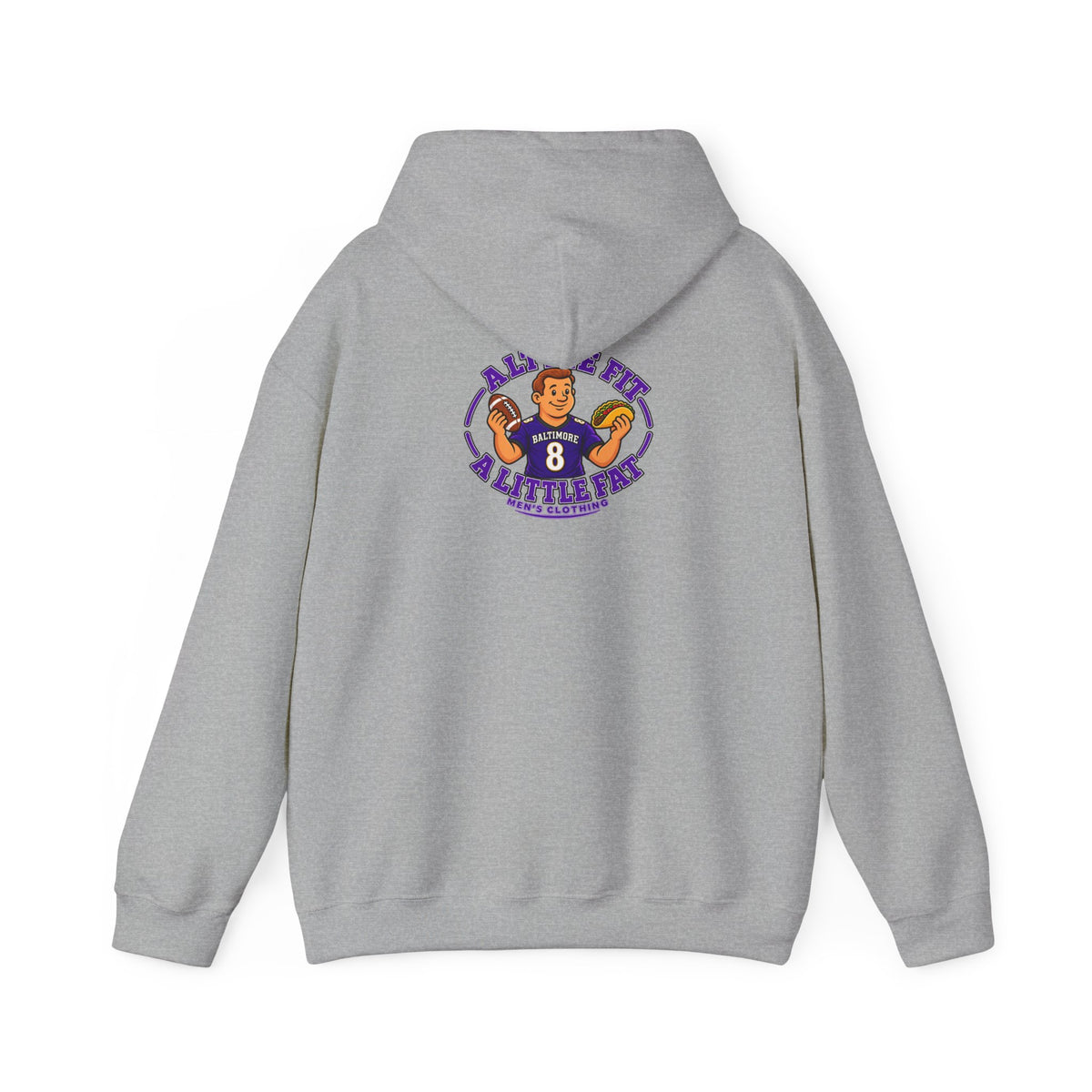 Football Hoodie — "A Little Fit A Little Fat" Game Day Graphic