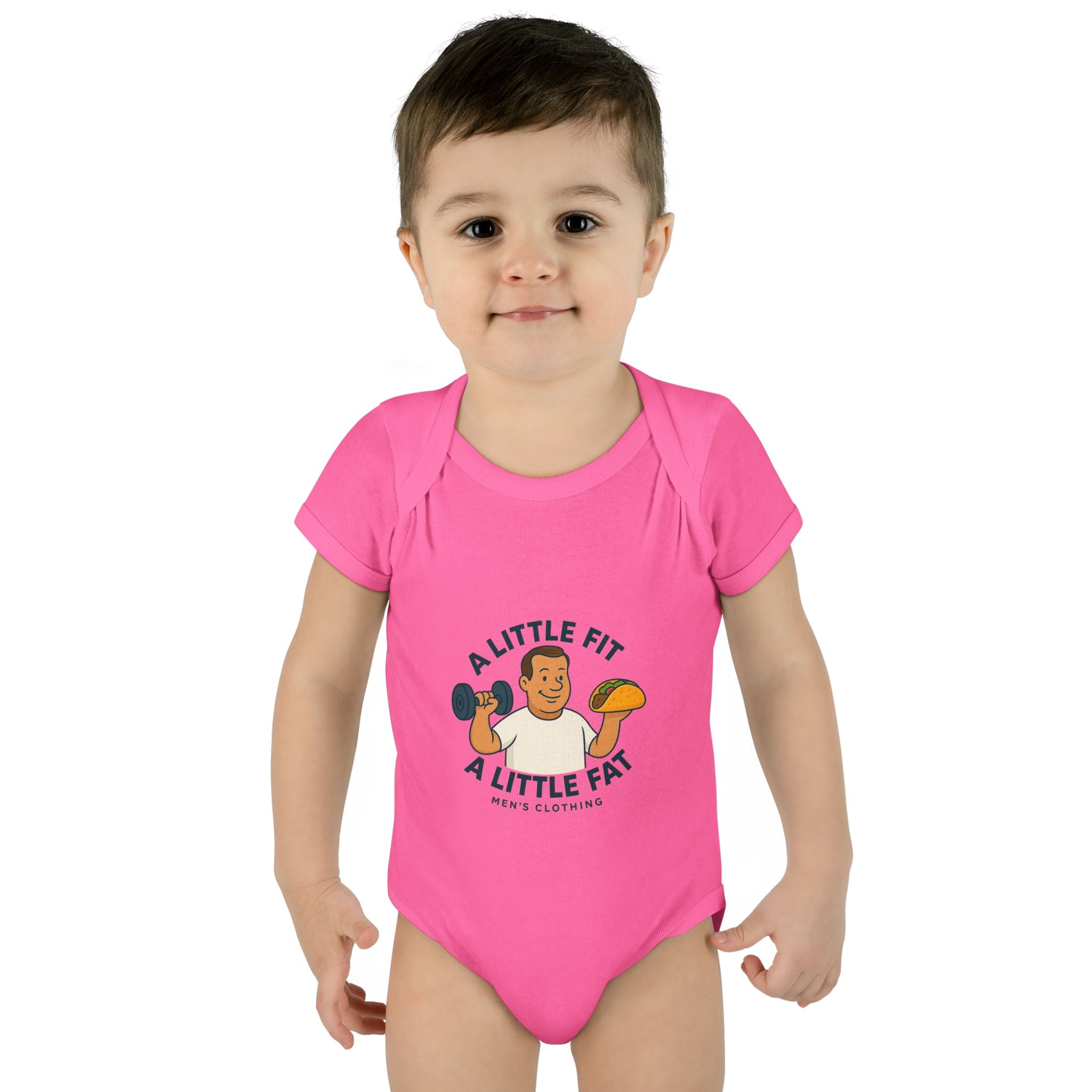Infant Baby Bodysuit - A Little Fit A Little Fat, Cute Baby Gift, Funny Infant Clothes, Baby Shower Present, Newborn Outfit