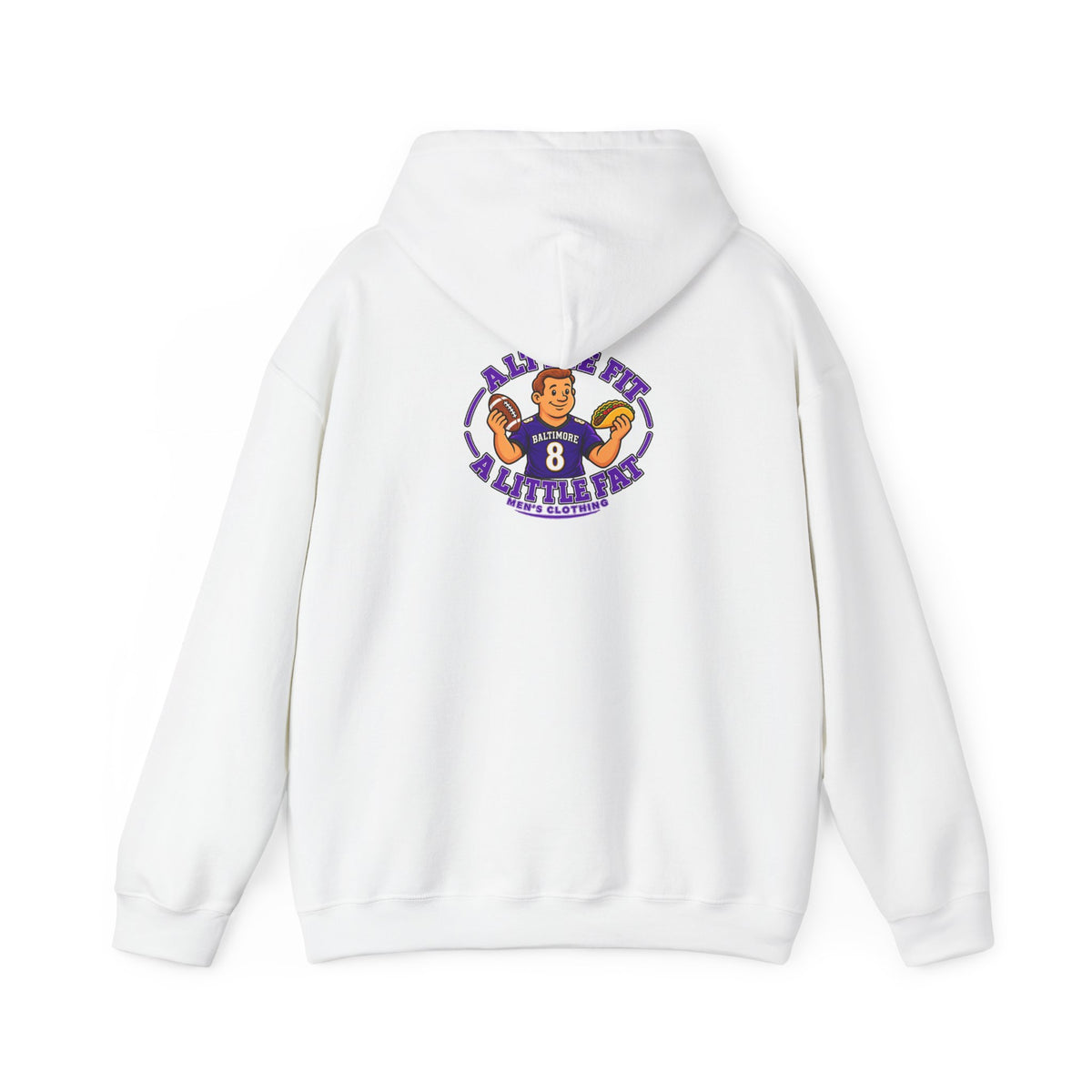 Football Hoodie — "A Little Fit A Little Fat" Game Day Graphic
