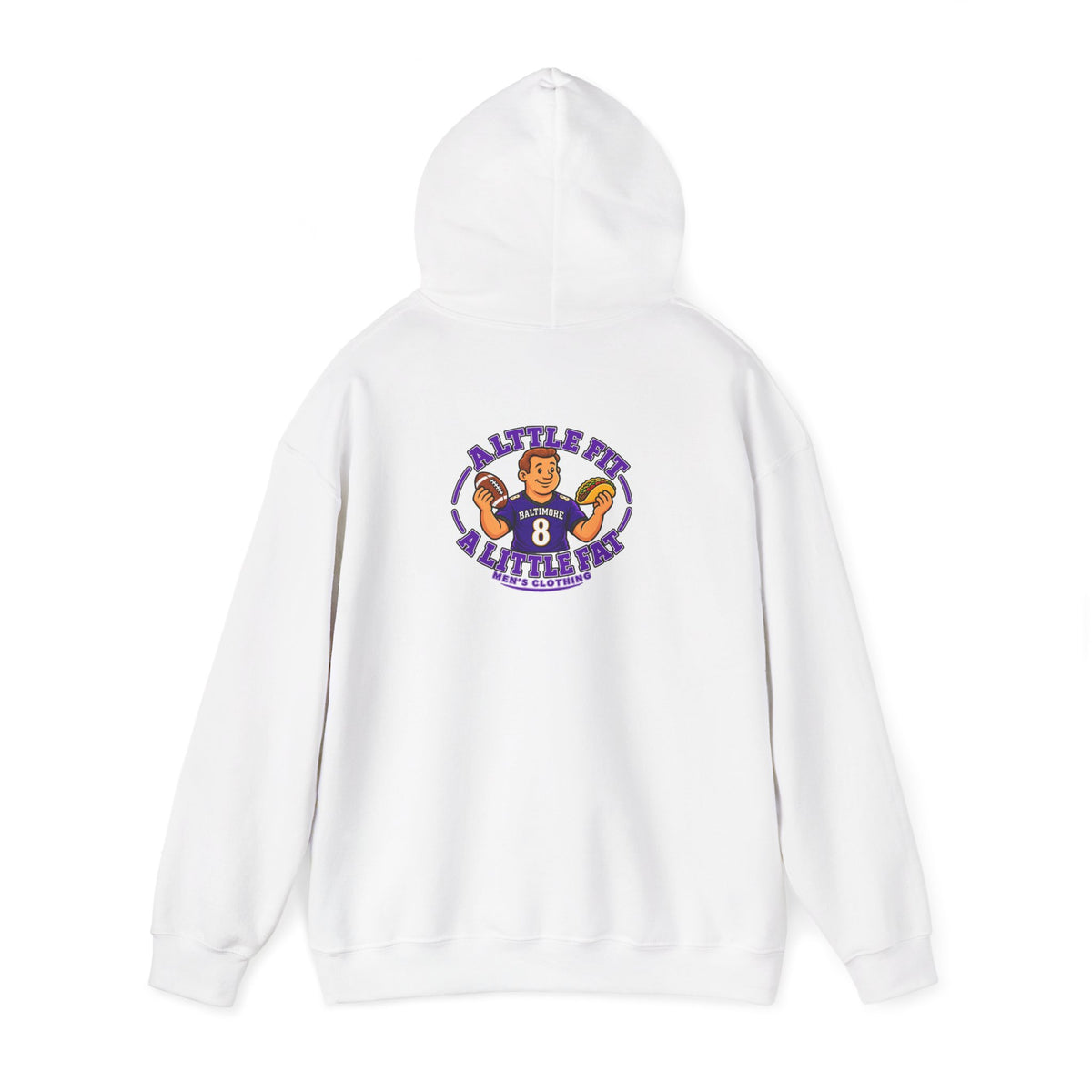 Football Hoodie — "A Little Fit A Little Fat" Game Day Graphic