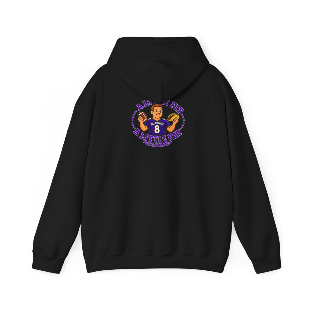 Football Hoodie — "A Little Fit A Little Fat" Game Day Graphic