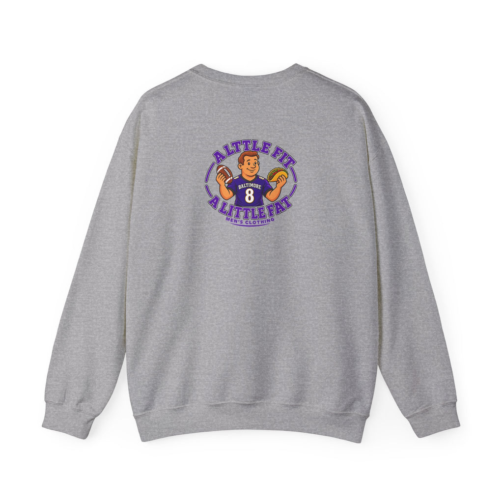 Crewneck Sweatshirt — “A Little Fit A Little Fat” Football Fan Graphic