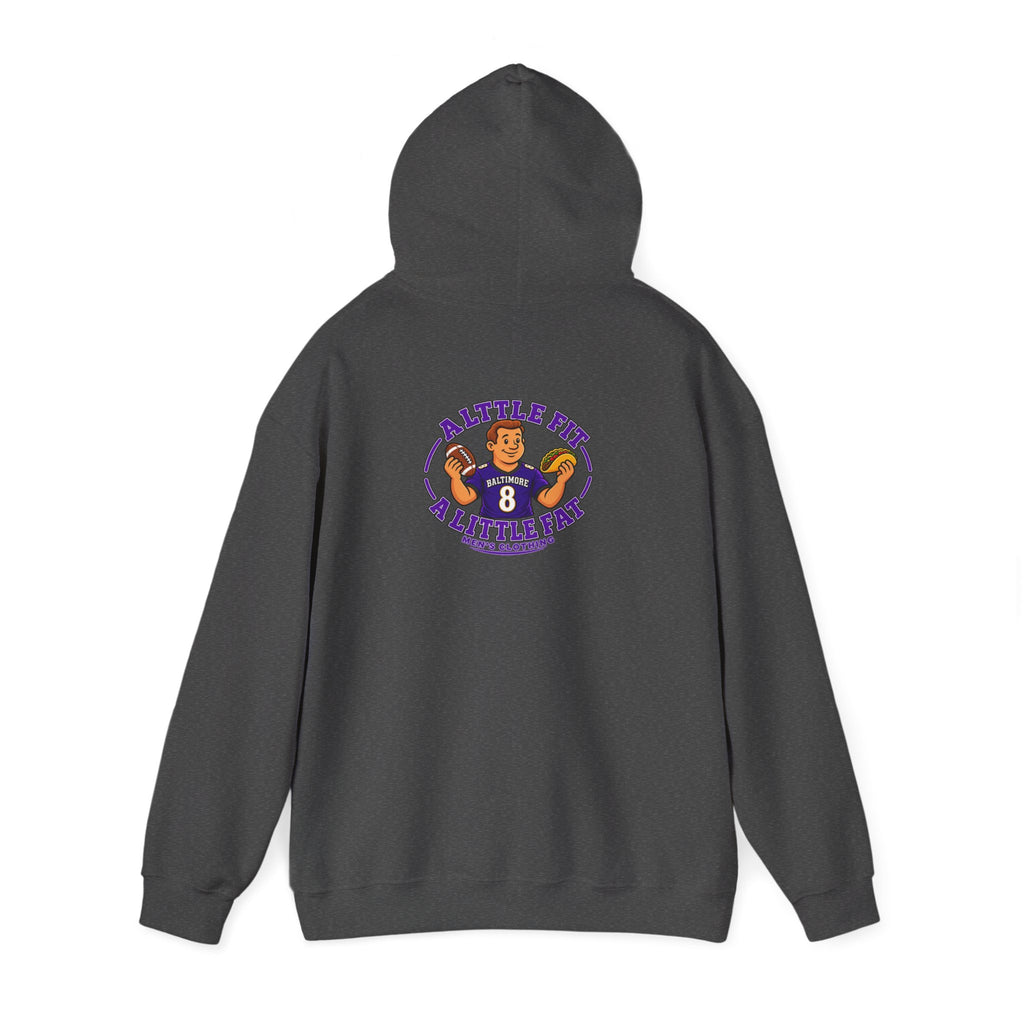 Football Hoodie — "A Little Fit A Little Fat" Game Day Graphic