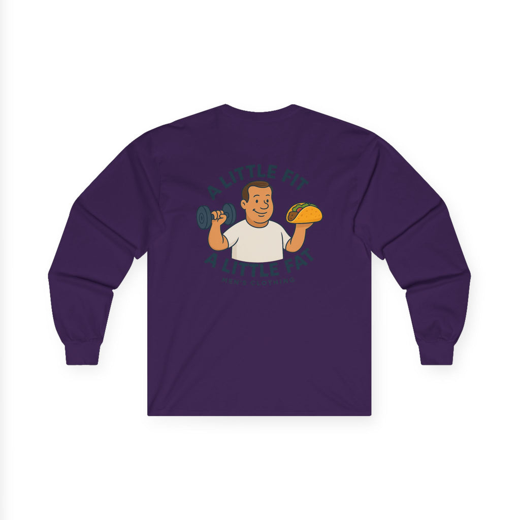 Funny Gym Tee Long Sleeve Little Fit, Little Fat