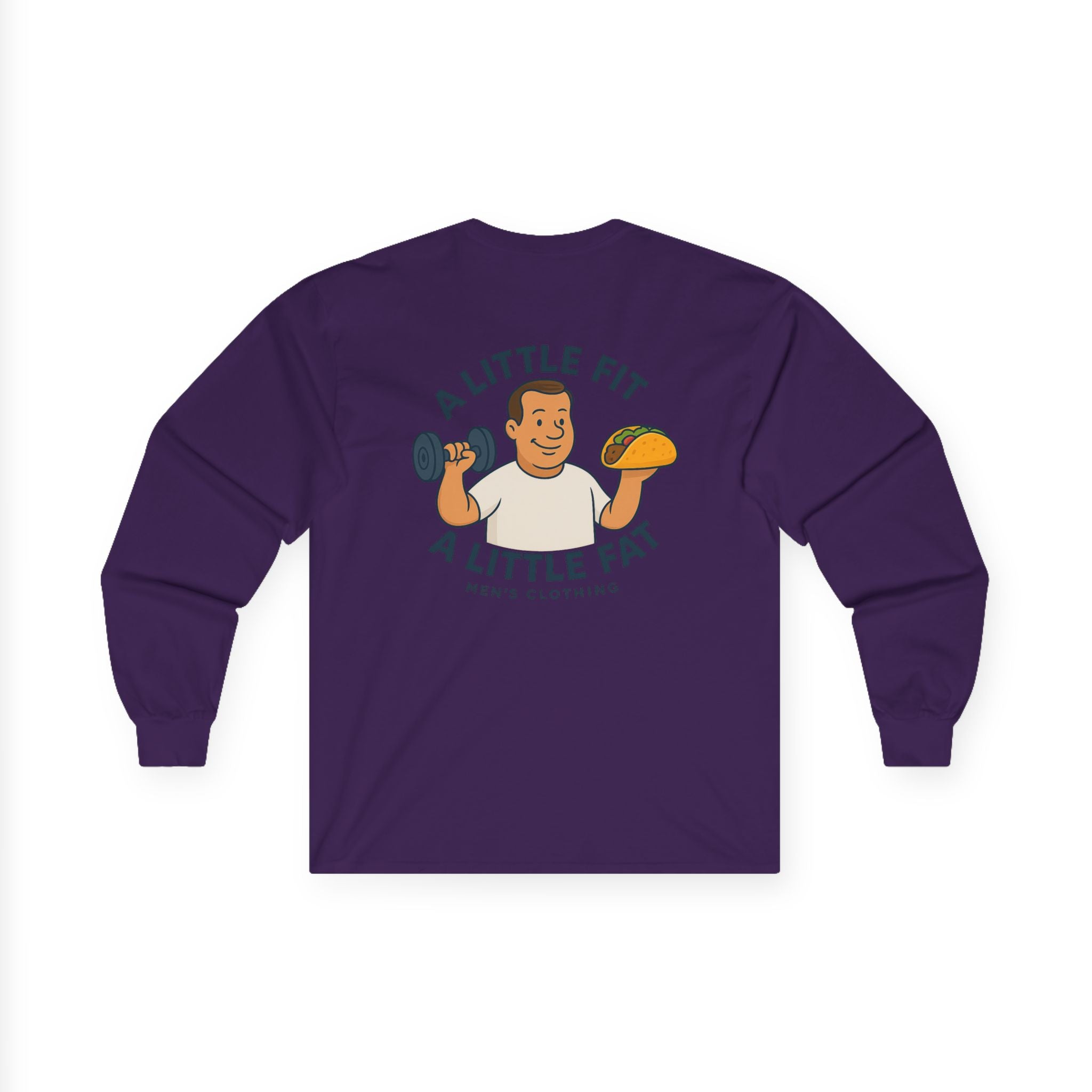 Funny Gym Tee Long Sleeve Little Fit, Little Fat