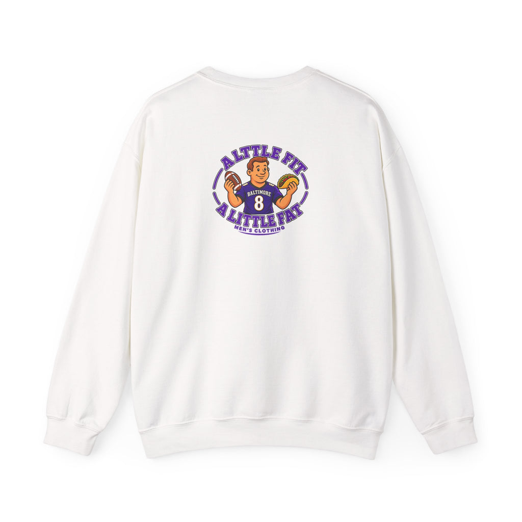 Crewneck Sweatshirt — “A Little Fit A Little Fat” Football Fan Graphic